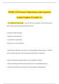 NURS 215 Exam 2 Questions And Answers Latest Update Graded A&plus;