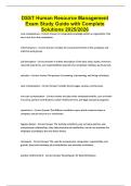 DSST Human Resource Management Exam Study Guide with Complete Solutions 2025&sol;2026