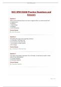 NCC EFM EXAM Practice Questions and Answers