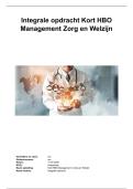 Integrale opdracht HBO Management Zorg en Welzijn 1 jaar CIJFER 8&period;5