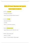 NURS 215 Exam 3 Questions And Answers Latest Update Graded A&plus;