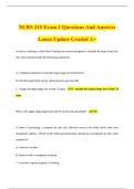 NURS 215 Exam 3 Questions And Answers Latest Update Graded A&plus;