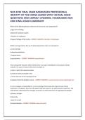NUR 4590 FINAL EXAM RASMUSSEN PROFESSIONAL IDENTITY OF THE NURSE LEADER WITH 100 REAL EXAM QUESTIONS AND CORRECT ANSWERS &sol; RASMUSSEN NUR 4590 FINAL EXAM LEADERSHIP