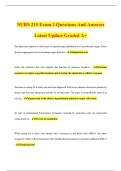 NURS 215 Exam 3 Questions And Answers Latest Update Graded A&plus;