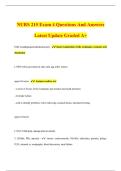 NURS 215 Exam 4 Questions And Answers Latest Update Graded A&plus;