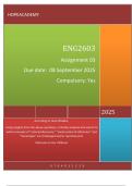 ENG2603 Assignment 03 Due date:  08 September 2025   Compulsory: Yes According to Homi Bhabha, Using insights from the above quotation, critically analysise the extent to which concepts of “colonial discourse,” “construction of otherness” and “stereotype”