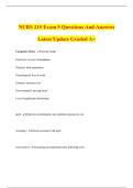 NURS 215 Exam 5 Questions And Answers Latest Update Graded A&plus;