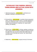 PATHOLOGY FOR FUNERAL SERVICE  TERMS BRAND NEW ACTUAL EXAM WITH  ANSWERS&period;