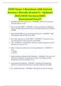 CPXP Exam 1 Questions with Correct Answers Already Graded A&plus; Updated 2025&sol;2026 Version&vert;&vert;100&percnt; Guaranteed Pass&excl;&excl;&excl;