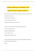Nursing 3100 Exam 1 Questions And Answers Latest Update Graded A&plus;