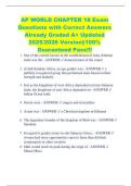 AP WORLD CHAPTER 18 Exam Questions with Correct Answers Already Graded A&plus; Updated 2025&sol;2026 Version&vert;&vert;100&percnt; Guaranteed Pass&excl;&excl;&excl;
