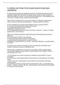 FLORIDA 240 PRACTICE EXAM QUESTIONS AND ANSWERS