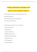 Nursing 3100 Exam 2 Questions And Answers Latest Update Graded A&plus;