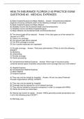 HEALTH INSURANCE FLORIDA 2-40 PRACTICE EXAM QUESTIONS -3 - MEDICAL EXPENSES