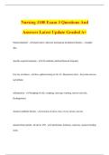 Nursing 3100 Exam 3 Questions And Answers Latest Update Graded A&plus;