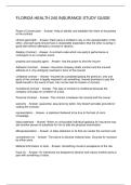 FLORIDA HEALTH 240 INSURANCE STUDY GUIDE