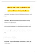 Nursing 3100 Exam 3 Questions And Answers Latest Update Graded A&plus;