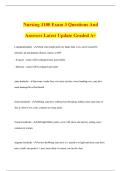 Nursing 3100 Exam 3 Questions And Answers Latest Update Graded A&plus;