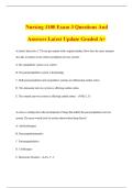 Nursing 3100 Exam 3 Questions And Answers Latest Update Graded A&plus;