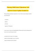 Nursing 3100 Exam 3 Questions And Answers Latest Update Graded A&plus;