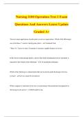 Nursing 3100 Operation Test 2 Exam Questions And Answers Latest Update Graded A&plus;