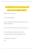 Nursing 3100 Unit 11 Exam Questions And Answers Latest Update Graded A&plus;