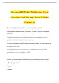 Nursing 3100 Unit 4 Medication Exam Questions And Answers Latest Update Graded A&plus;
