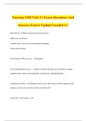 Nursing 3100 Unit 11 Exam Questions And Answers Latest Update Graded A&plus;