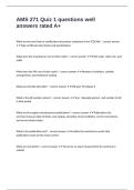 AMS 271 Quiz 1 questions well answers rated A&plus;