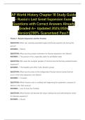 AP World History Chapter 18 Study Guide &ndash; Russia&rsquo;s Last Great Expansion Exam Questions with Correct Answers Already Graded A&plus; Updated 2025&sol;2026 Version&vert;&vert;100&percnt; Guaranteed Pass&excl;&excl;&excl;