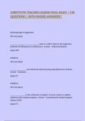 SUBSTITUTE TEACHER COURSE FINAL EXAM &vert; 130 QUESTIONS &vert; WITH PASSED ANSWERS&excl;&excl;