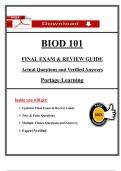 BIOD 101 Final Exam & Review Guide &ndash; 2025 &vert; Portage Learning &vert; Verified Q&As