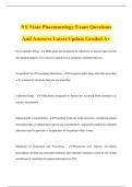 NY State Pharmacology Exam Questions And Answers Latest Update Graded A&plus;