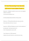 NY State Pharmacology Exam Questions And Answers Latest Update Graded A&plus;