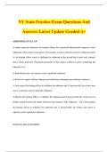 NY State Practice Exam Questions And Answers Latest Update Graded A&plus;
