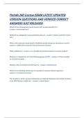 Florida 240 Life and Health Insurance License EXAM LATEST UPDATED VERSION QUESTIONS AND VERIFIED CORRECT ANSWERS JUST RELEASED