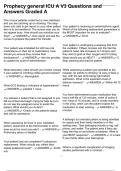 Prophecy general ICU A V3 Questions and Answers Graded A