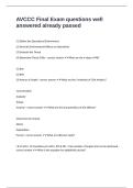 AVCCC Final Exam questions well answered already passed