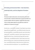 AR Training and Assessment Notes &ndash; Exam Questions&comma;   Leadership Duties&comma; and Army Regulation Procedures