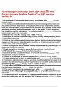Food Manager Certification Exam 2024&ndash;2025  100- Correct Answers ServSafe Practice Test PDF new tips verified A&plus;&period;pdf