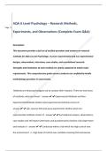 AQA A Level Psychology &ndash; Research Methods&comma;   Experiments&comma; and Observations &lpar;Complete Exam Q&A&rpar;
