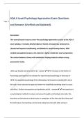 AQA A Level Psychology Approaches Exam Questions  and Answers &lpar;Verified and Updated&rpar;&period; 