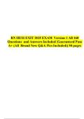 RN HESI EXIT 2025 EXAM Version 1 All 160 Questions and Answers Included &vert;Guaranteed Pass A&plus; &lpar;All Brand New Q&A Pics Included&rpar;&vert; 50 pages