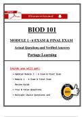 BIOD 101 Module 1&ndash;6 & Final Exam &ndash; 2025 &vert; Portage Learning &vert; Complete Verified Q&As &plus; Review Guide