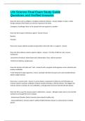 Life Science Final Exam Study Guide Questions and Verified Answers