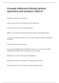 Comedy Defensive Driving School questions and answers rated A&plus;
