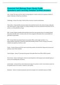Essential Cell Biology Exam Study Guide Questions and Correctly Detailed Verified Answers