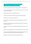 General Biology Final Exam Revision Question with Reliable Solutions