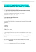 Principles & Applications of Biology Exam Practice Questions and Correct A&plus; Answers