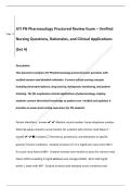 ATI PN Pharmacology Proctored Review Exam &ndash; Verified  Nursing Questions&comma; Rationales&comma; and Clinical Applications  &lpar;Set 4&rpar;